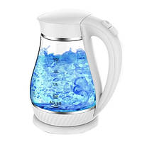 Чайник електричний скляний Adler AD 1274 White із підсвічуванням