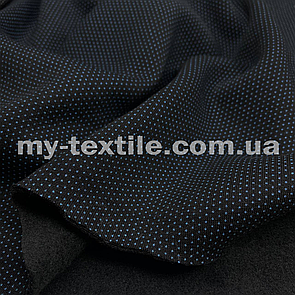Трикотаж на хутрі 160 см 450 г/м2 DTM 801(2) Чорний горох синій дрібний