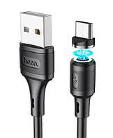 Магнитный кабель HOCO X52 Micro USB круглый силиконовый 1m 2.4A Black