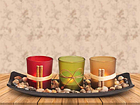 Набор натуральных свечей ,светодиодные чайные свечи, натуральные камни и деревянный поднос