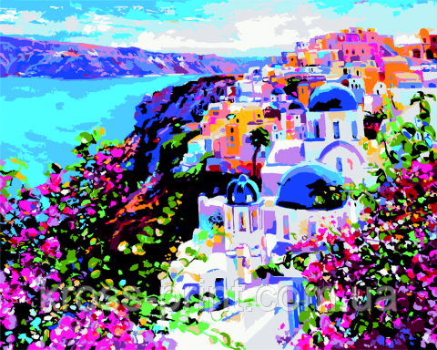 Картина за номерами "Острів Санторині", 40*50, ART Line