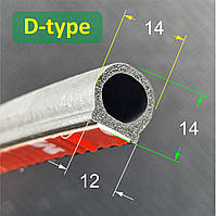 Уплотнитель автомобильный самоклеющийся на скотче D-образный