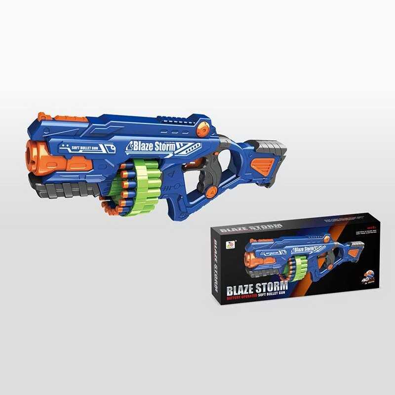 Дитячий іграшковий автомат Blaze Storm ZC 7123, м'які кулі 40 шт., на батарейках, довжина 60 см, фото 1