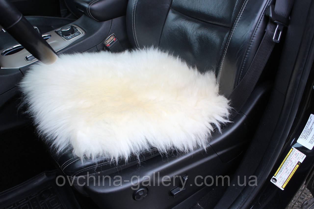 Накидка на сиденье автомобиля из овечьей шкури Белая - фото 1 - id-p2025580411