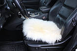 Накидка на сидіння суцільна автомобіля  із овечої шкіри Біла, фото 3