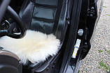 Накидка на сидіння суцільна автомобіля  із овечої шкіри Біла, фото 4