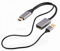 Адаптер HDMI - DisplayPort (M/F), 0.1 м, Black/Grey (A-HDMIM-DPF-02) SoVa