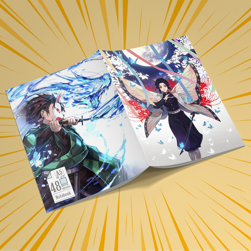 Зошит 48 арк. на дужках у клітинку Kimetsu no yaiba 002