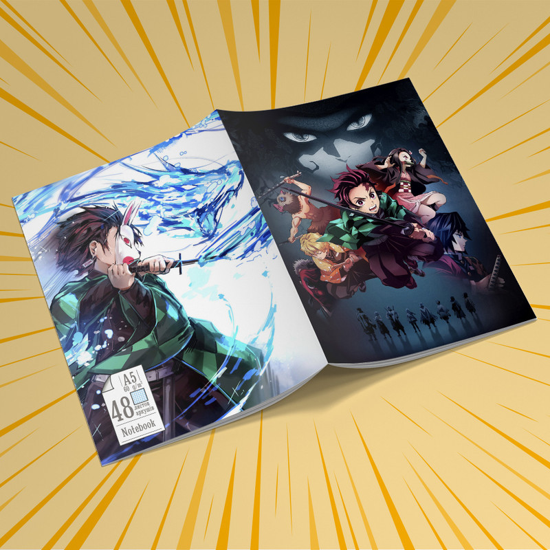 Зошит 48 арк. на дужках у клітинку Kimetsu no yaiba 003