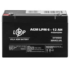 Акумулятор AGM LPM 6V - 12 Ah LogicPower 4159
