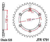 JT задняя звезда 4365 41 SUZUKI DR 650 SE '96-'12 (436541JT) (цепь. 525)