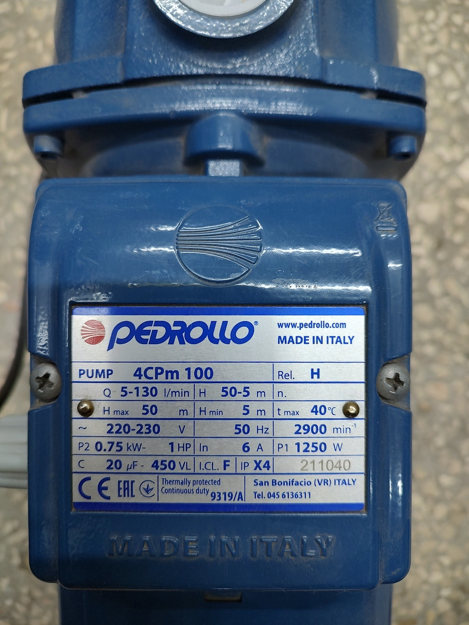 Насос самовсмоктувальний 4CPm 100 Італія