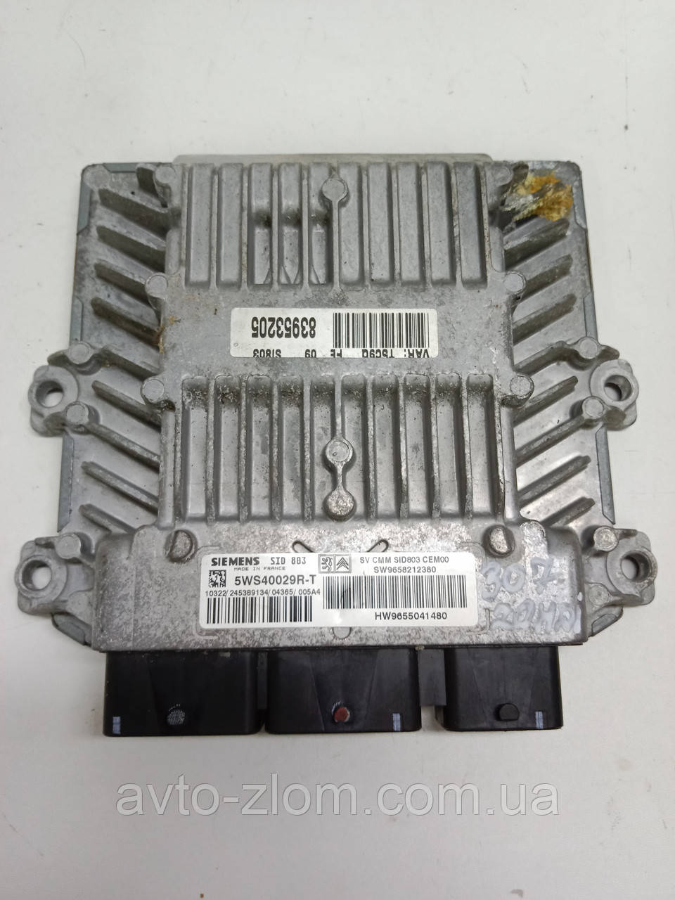Блок керування двигуном Peugeot 307 2.0HDI. Пежо 307. 5WS40029R-T, HW9655041480., фото 1