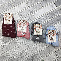 Шкарпетки жіночі середні зимові з махрою р.23-25 новорічне асорті КВМ ЖИТОМИР 30038486