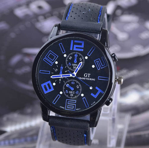 Мужские спортивные часы силиконовые синие Denver Чоловічий спортивний ...