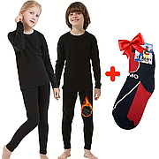 Комплект дитячої зимової термобілизни BioActive, 30 розмір +Подарунок Термошкарпетки / Підліткова флісова термобілизна