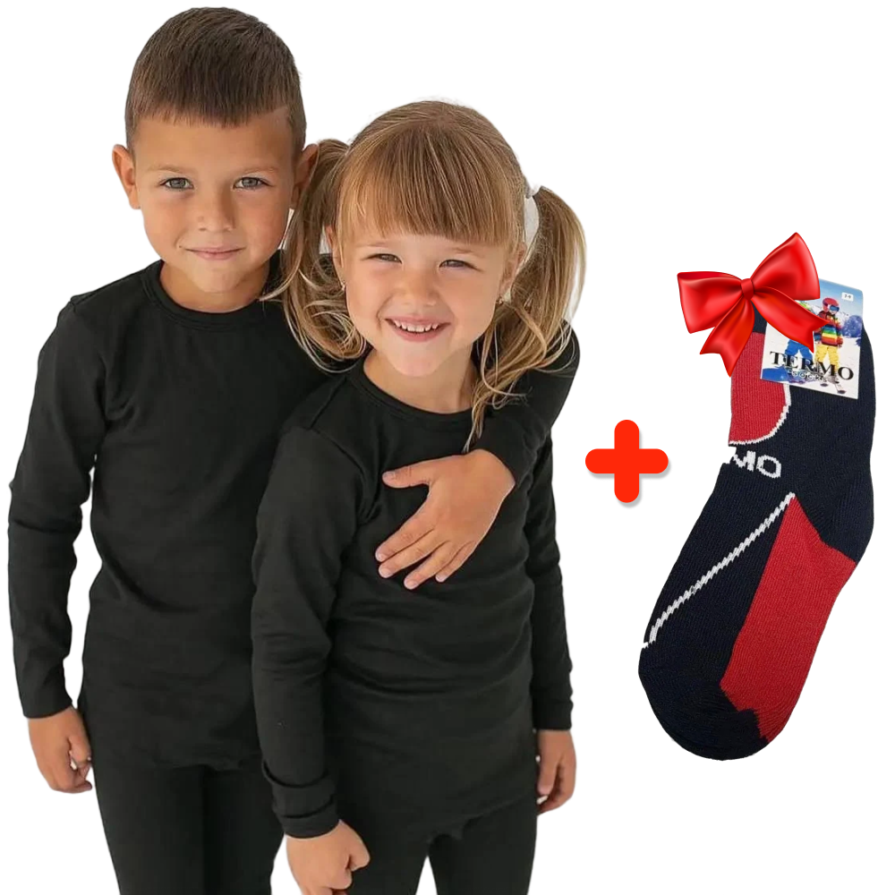 Комплект термобілизни дитячий BioActive (30-40 р) +Подарунок Термошкарпетки / Термобілизна для хлопчика/дівчинки зимова