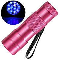 Рожева лампа (ліхтарик) 106 для декору та гелевих типів на батарейках, 12 Вт