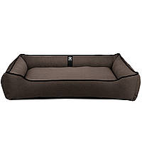 Лежак ліжко для собак всіх порід EGO Bosyak Рогожка 2XL 120x100 Коричневий (лежанка для великих собак від 30 кг)