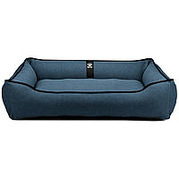 Лежак ліжко для собак всіх порід EGO Bosyak Рогожка XL 110x85 Синій (лежанка для великих собак 20-27 кг)