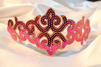 Паєтковий мереживний декор.Квіт-Рожевий. Розмір 21х8 см.Ціна за 1 шт.