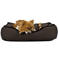 Лежак ліжко для собак та котів EGO Bosyak Рогожка S 65x55 Коричневий (лежанка для котиків та собак 4-6 кг)