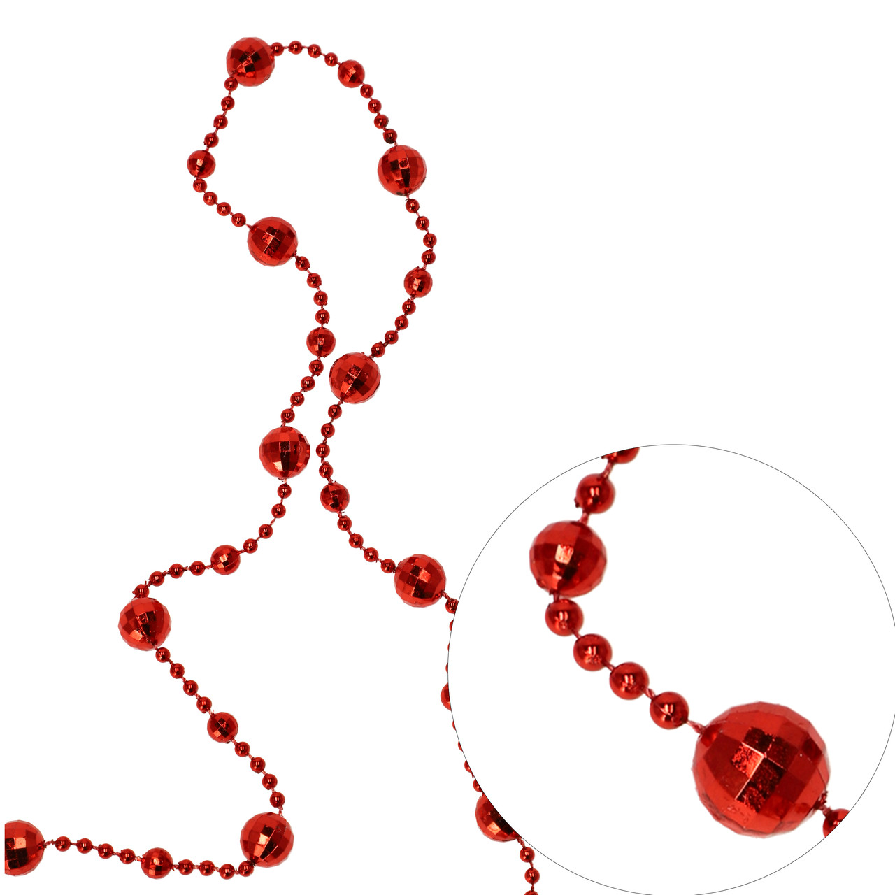 Гірлянда декоративна "Намисто-кульки" Jumi 5 м, пластик, червоний