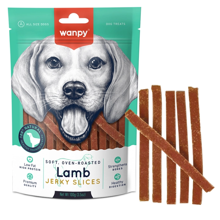 Ласощі для собак Wanpy (Ванпі) Soft Lamb Jerky Slices слайси з в'яленого філе ягняти 100 г