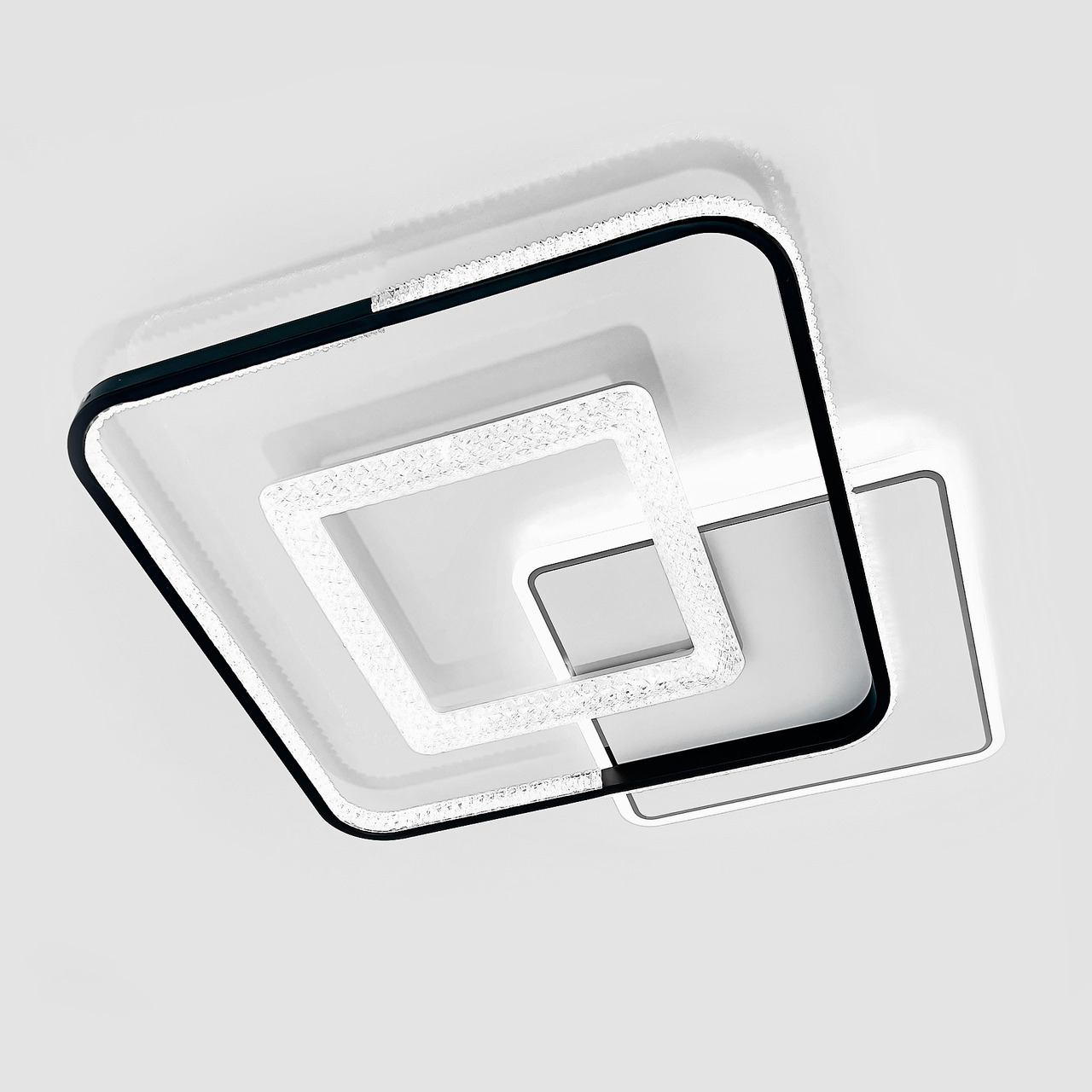 Люстра світлодіодна з пультом 126 Вт до 20 м² SC-8824-700*590*60 WH+BK