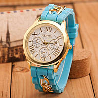 Женские силиконовые часы Женева Голубой Shopingo Жіночий силіконовий годинник Женева Блакитний