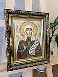 Ікона Свята Блаженна Таїсія з бурштину , іменна ікона з бурштину Таісія, фото 2