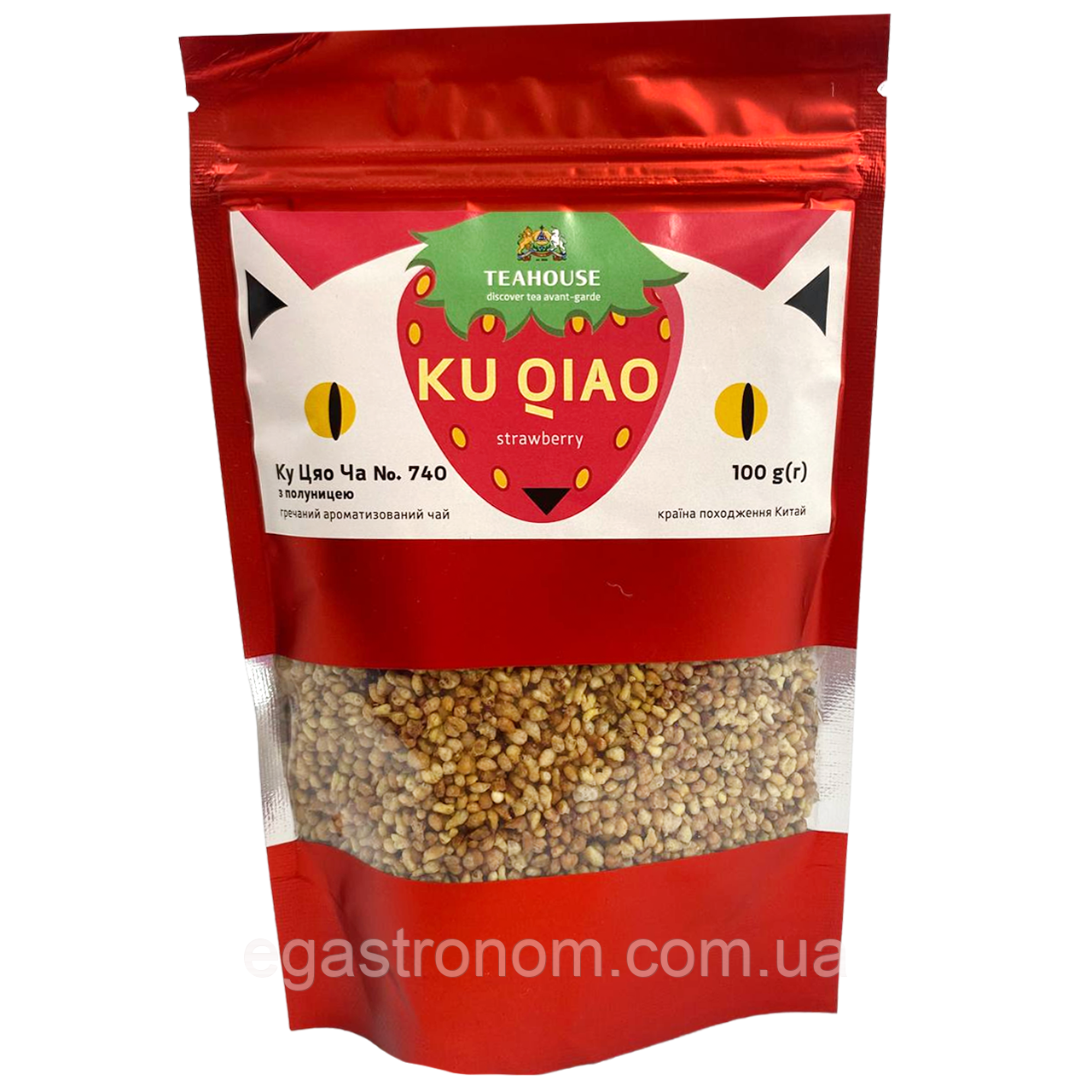 Чай гречаний з полуницею полуниця Тіхаус Teahouse 100g 16шт/ящ (Код: 00-00015475)