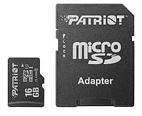 Карта памяти MicroSDHC 16GB UHS-I Class 10 Patriot LX + SD-adapter (PSF16GMCSDHC10) SoVa