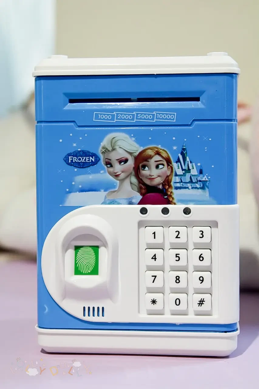 Дитяча електронна скарбничка сейф з відбитком пальця Frozen з кодовим замком Синя