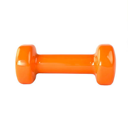 Гантель вінілова для фітнесу гантель спортивна нерозбірна фітнес гантель вініл Stein 1 кг помаранчева, фото 3
