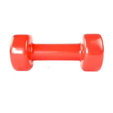 Гантель вінілова для фітнесу гантель спортивна нерозбірна фітнес гантель вініл Stein 3 кг червона, фото 3