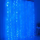 Гірлянда-штора світлодіодна 160 LED 2х2 м USB Синя iC227, фото 2