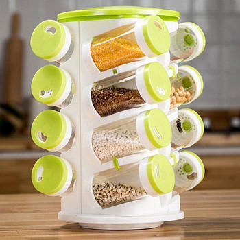 Кухонний органайзер, що обертається, для спецій SPICE RACK 16 в 1