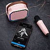 Караоке мікрофон з колонкою LOSSO P3 бездротовий рожевий, фото 2