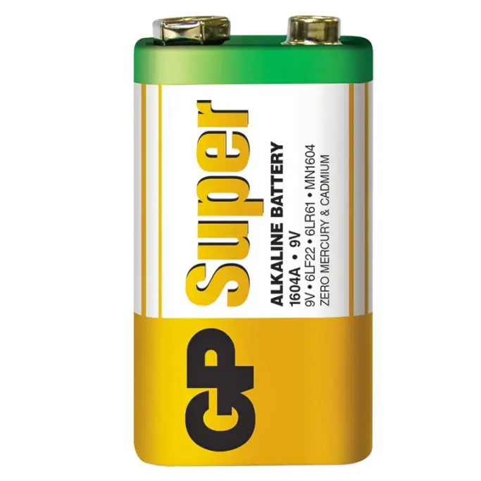 Батарейка крона GP SUPER ALKALINE, 9v 1604A-5UE1, 6LF22
