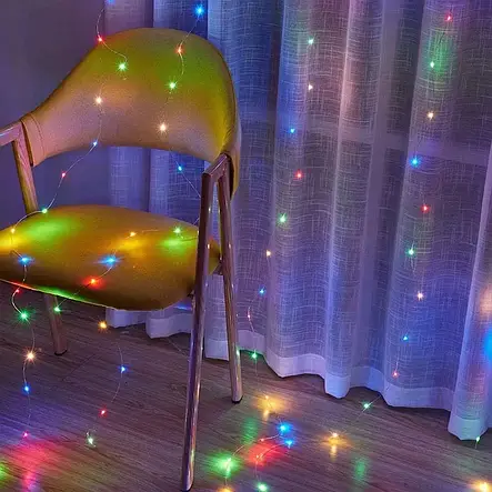 Гірлянда-штора світлодіодна 160 LED 2х2 м USB Мультикольорова YU227, фото 3