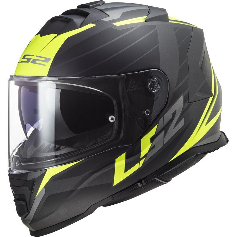 МОТОШОЛОМ ЗАКРИТИЙ LS2 FF800 STORM II NERVE КОЛІР MATT BLACK H-V YELLOW