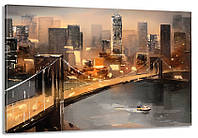 Картина холст в гостиную / спальню Бруклінський міст MLP_188 80x120 см