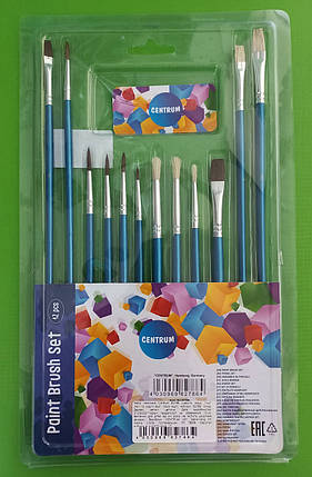 Канц Centrum Набір пензликів 82786 (шерсть вівці) 12шт. (No1-12) (кругл. 8 шт., плоский. 4шт), фото 1