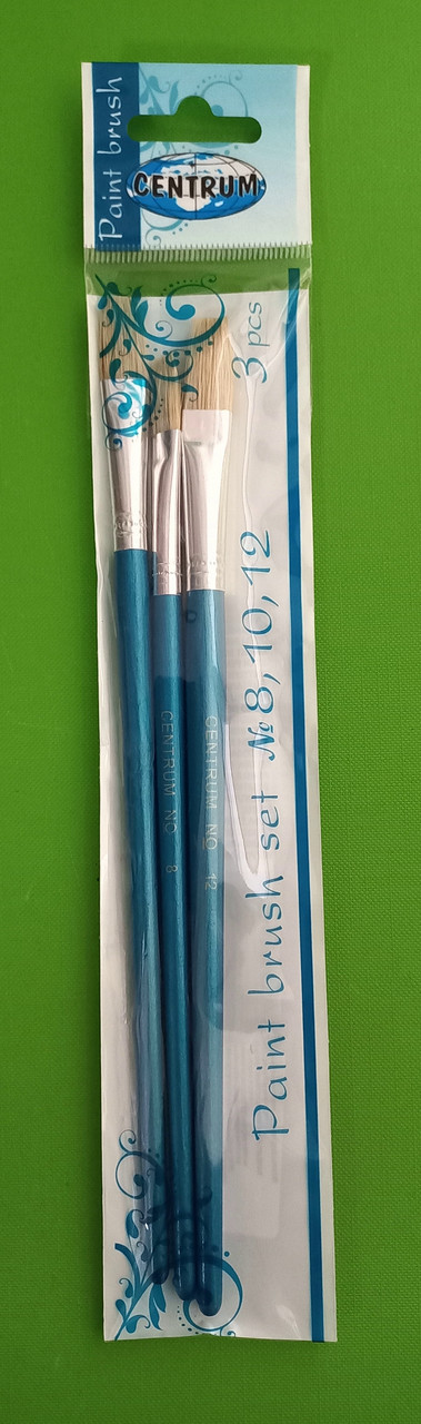 Канц Centrum Набір пензликів 84682 (щетина) 3шт. (No8,10,12) плоский.