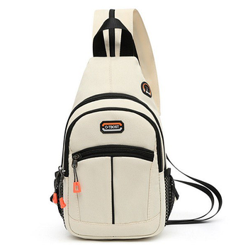 Слінг рюкзак жіночий, сумка через плече виготовлена з високоміцної оксфордської тканини молочний