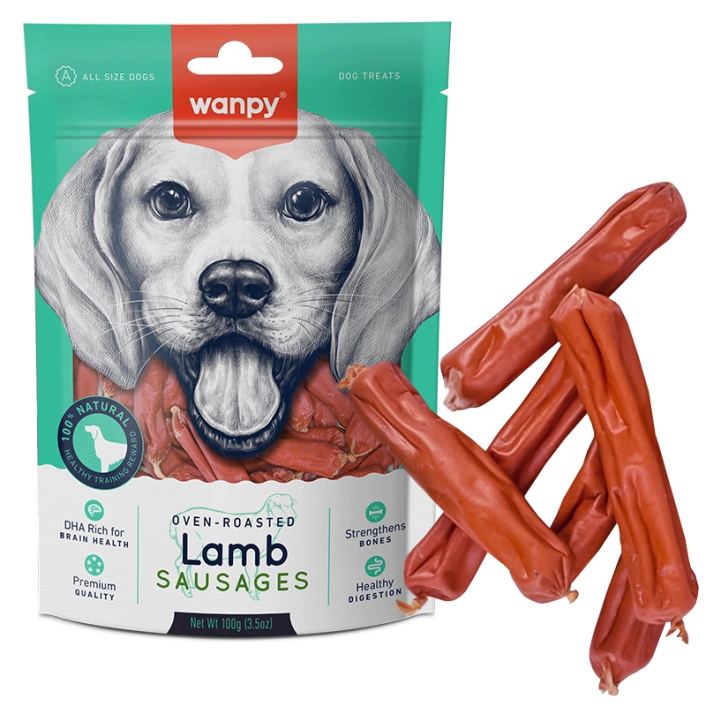 Ласощі для собак Wanpy (Ванпі) Lamb Sausages сосиски з ягням 100 г