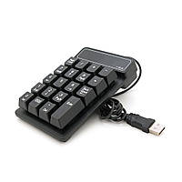 Цифрова клавіатура USB для ноутбука, довжина кабеля 150см, (135х85х33 мм) Black, 19к, Box