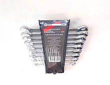 Набір ключів ріжково-тріскачкових  9шт, 8-19мм 51092