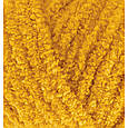 Пряжа плюшева Alize Softy Plus (Алізе Софтлі Плюс), Гірчиця №02, 100гр., 120м., нитки для в'язання, фото 3